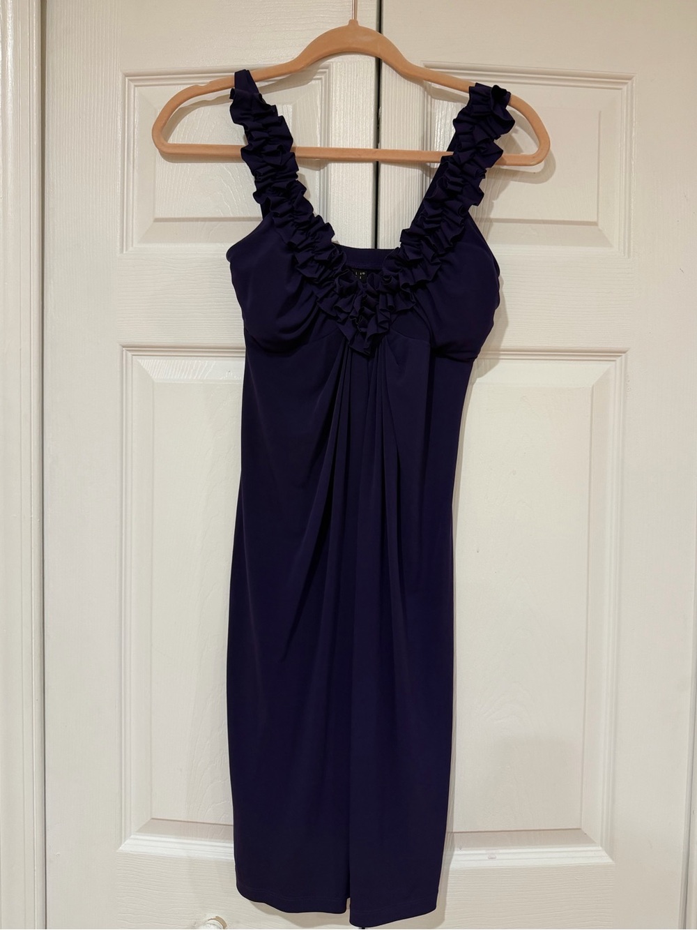 Carole Little Y2K 90s purple Ruffled Strap Midi Dress